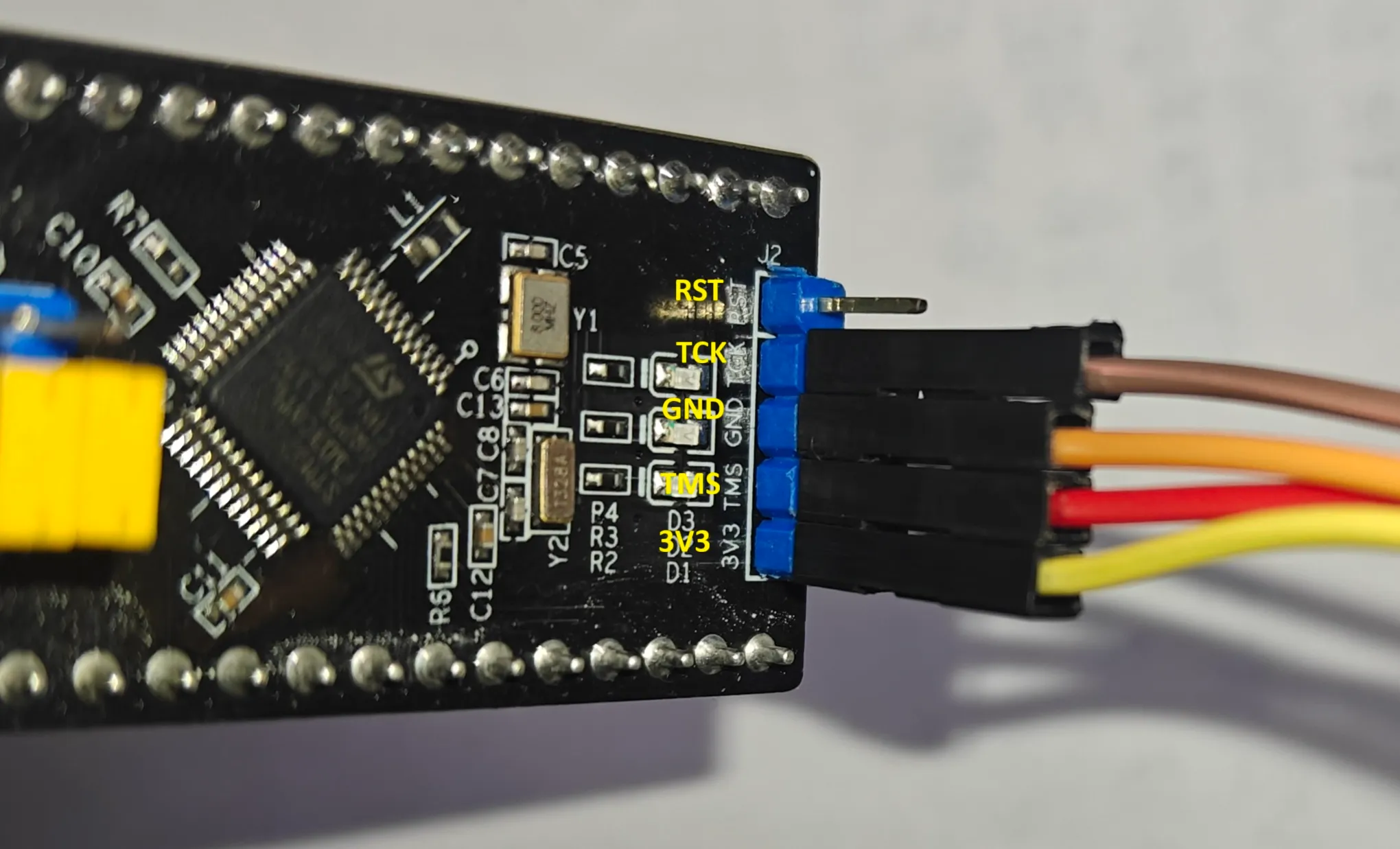 Photo of my board connected with wires