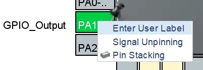 Screenshot of enter user label